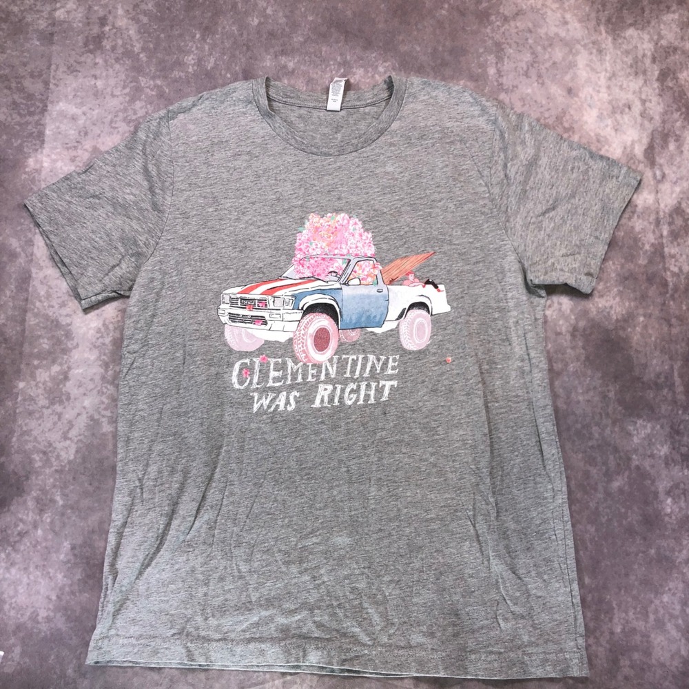 Bella Canvas Clementine Was Right Graphic T-Shirt Gray Mens Large Pickup Truck